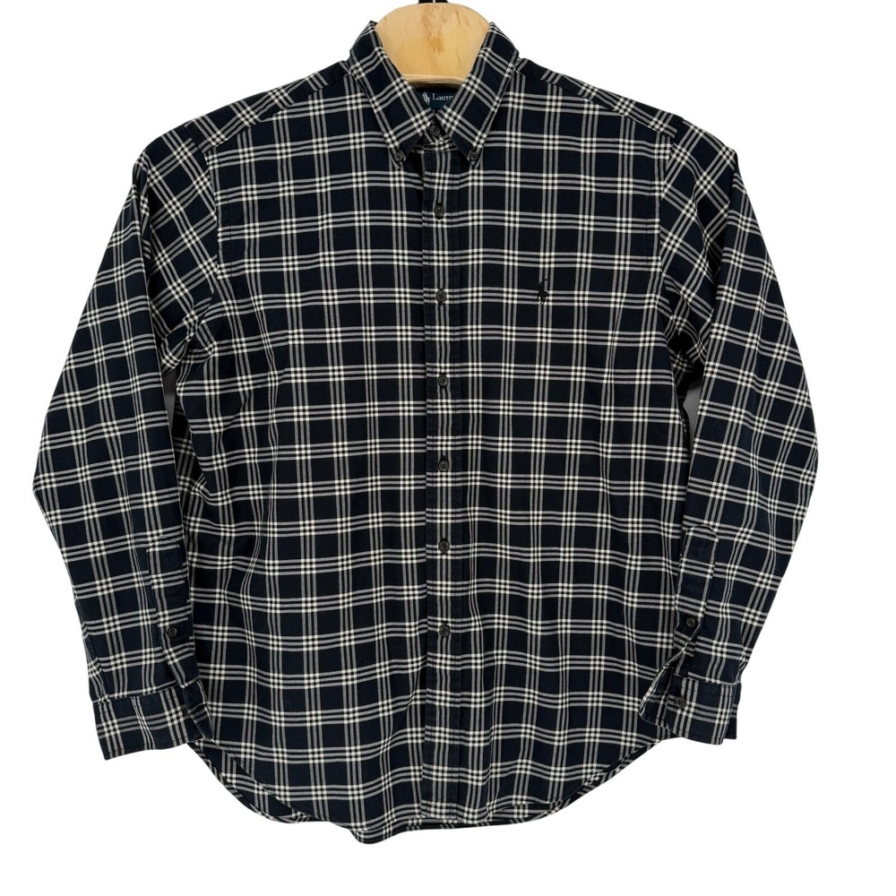 Ralph Lauren‎ Classic Fit Long Sleeve XL Button Down Black Plaid Men's